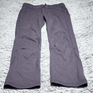 PrAna Pants Womens 6 Gray Stretch Nylon Hiking Outdoor Cargo Button Convertible